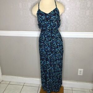 LC Lauren Conrad Navy Floral Maxi Dress